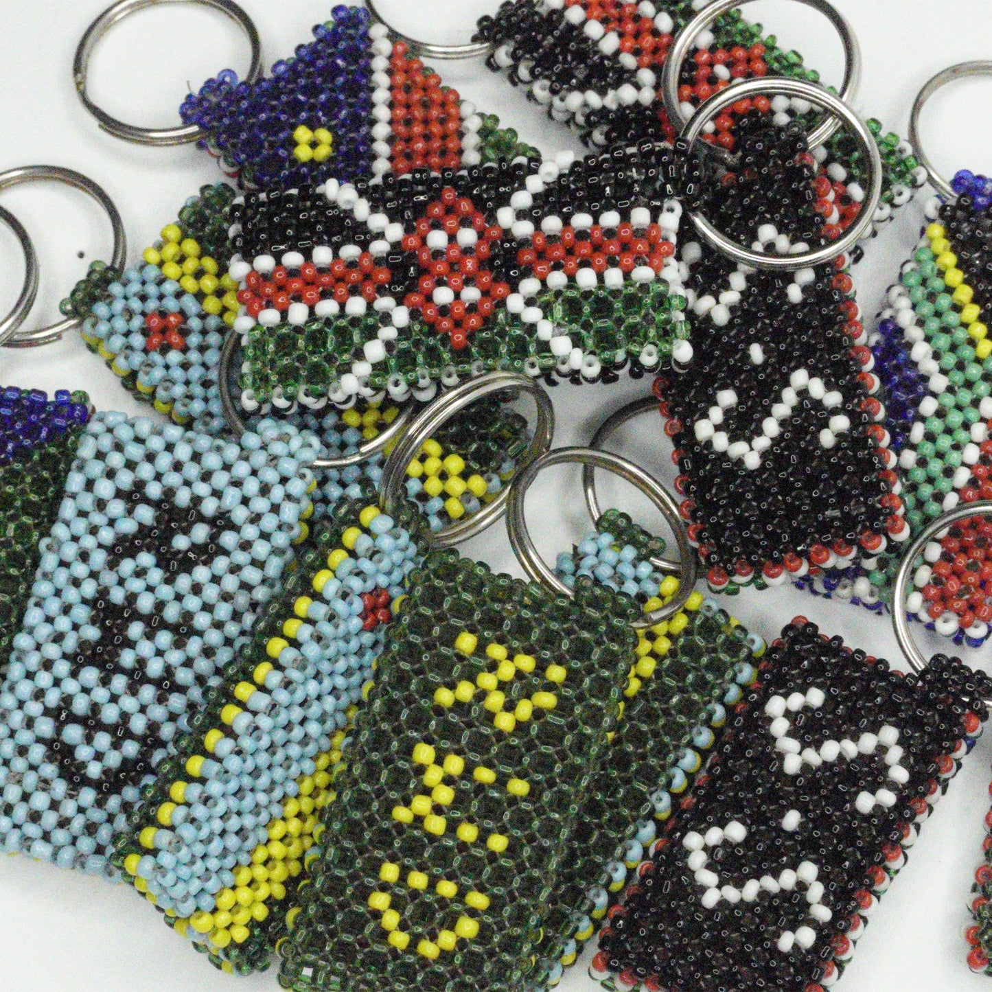 Africa Beaded Flag Keyrings, Keychain, Bag Tag, Handbag Keychain